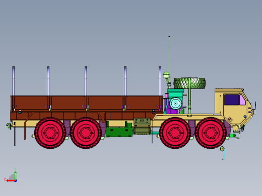 八轮驱动柴油动力的战术卡车后视缩略图