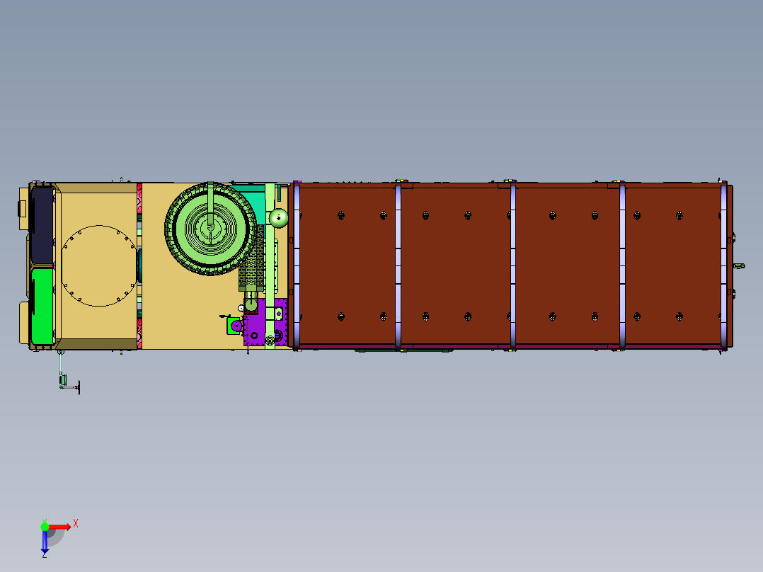 八轮驱动柴油动力的战术卡车俯视图