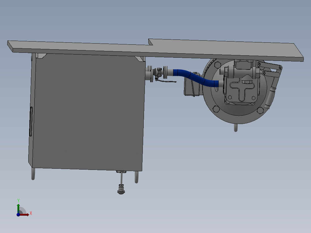 油泵单元 油箱电机装配前视图