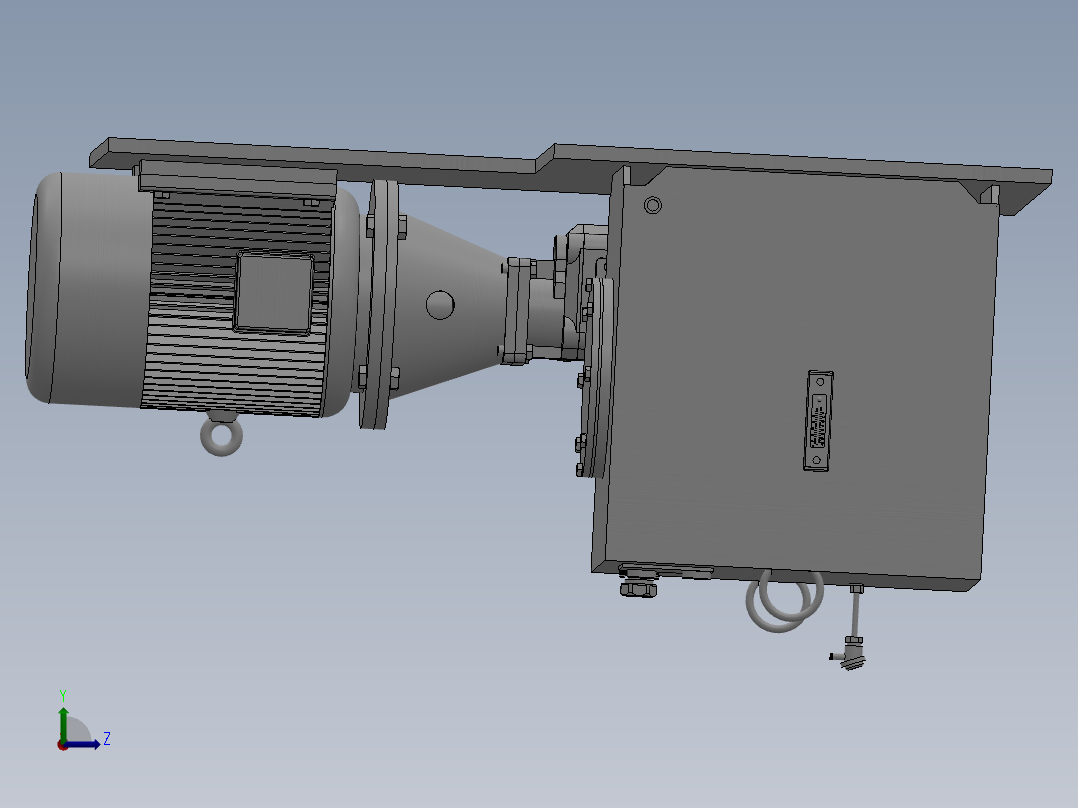 油泵单元 油箱电机装配左视图