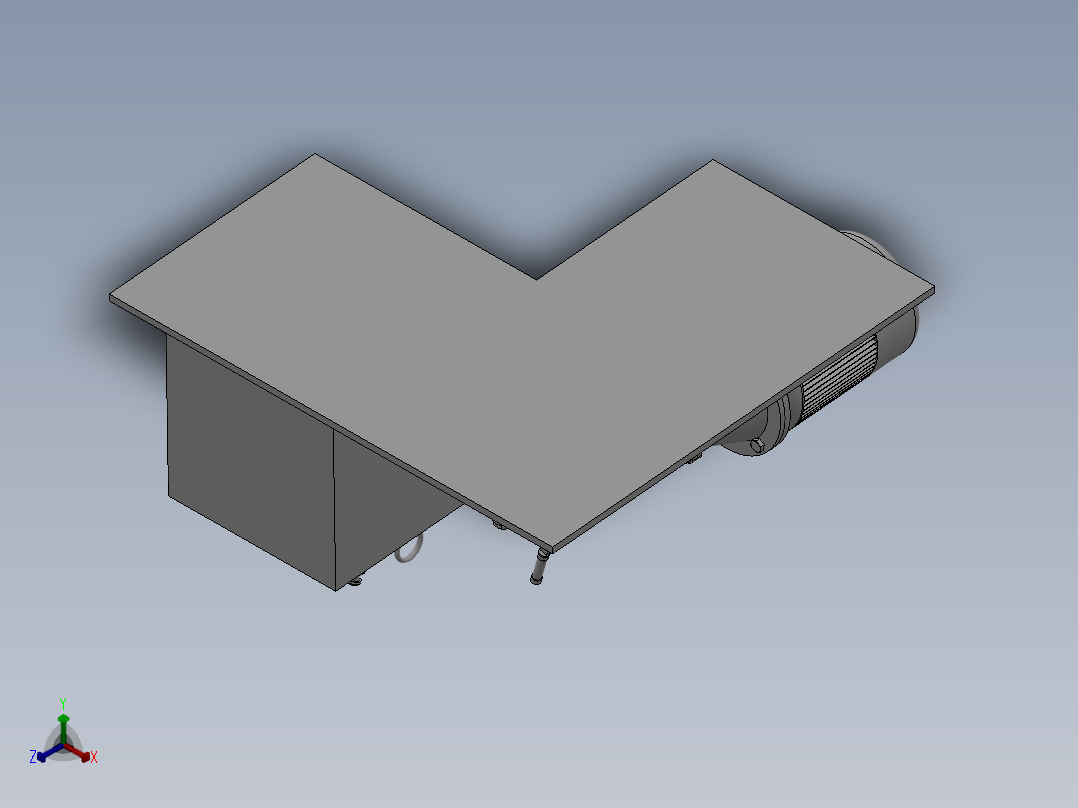 油泵单元 油箱电机装配正等轴测图