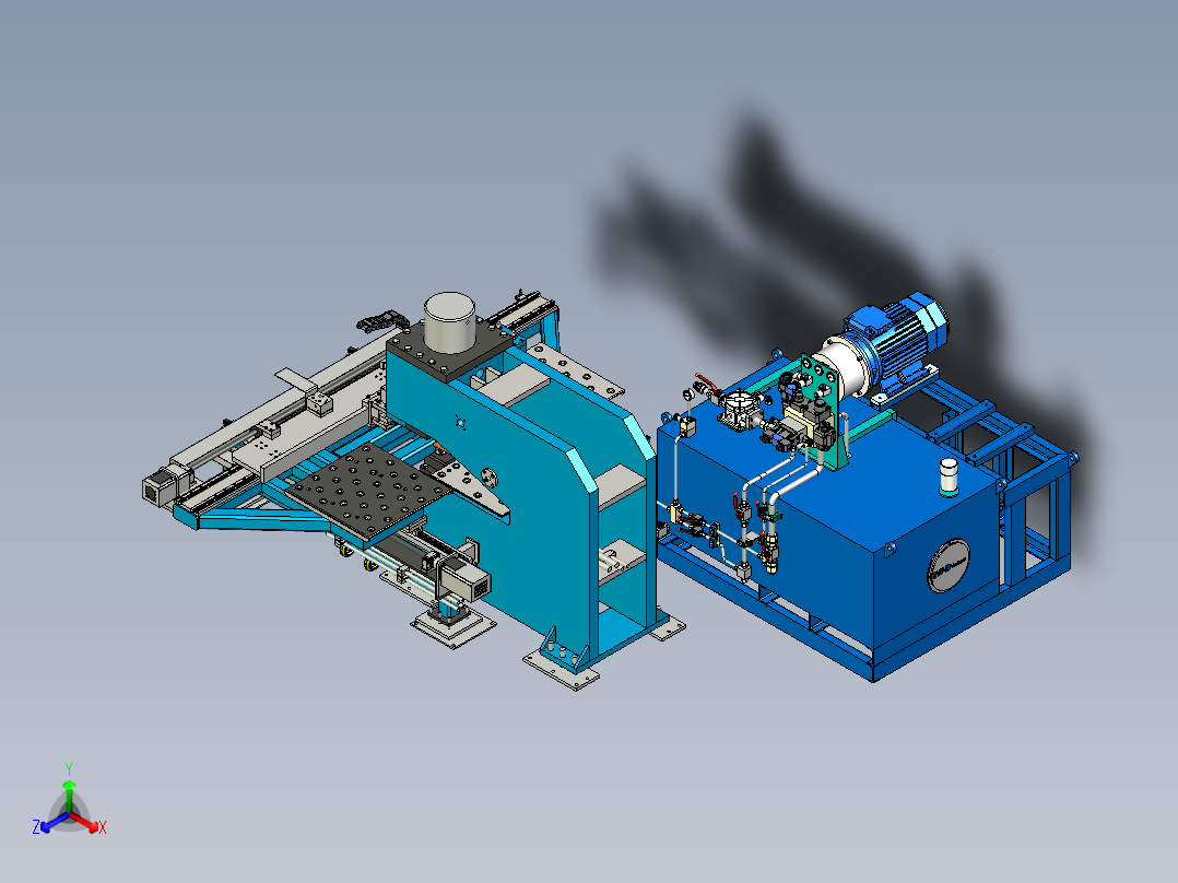 数控冲床正等轴测图