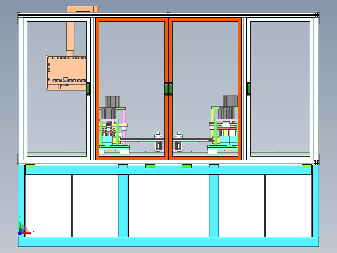 2ZY前门外水切半自动冲切机（sw18可编辑+cad+bom）前视图
