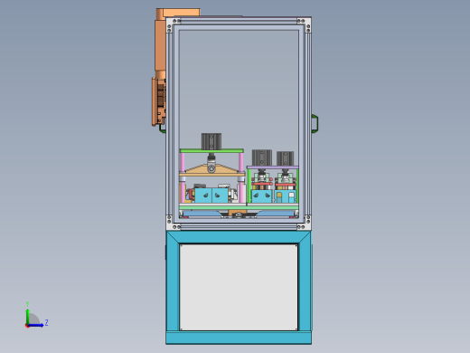 2ZY前门外水切半自动冲切机（sw18可编辑+cad+bom）左视缩略图
