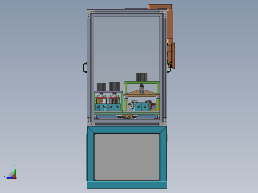 2ZY前门外水切半自动冲切机（sw18可编辑+cad+bom）右视缩略图