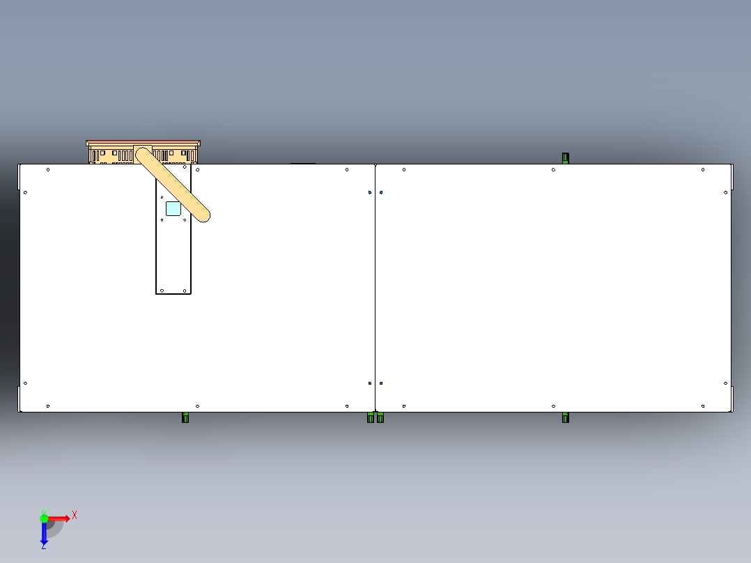 2ZY前门外水切半自动冲切机（sw18可编辑+cad+bom）俯视图