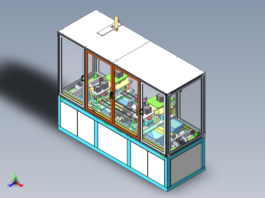 2ZY前门外水切半自动冲切机（sw18可编辑+cad+bom）正等轴测缩略图