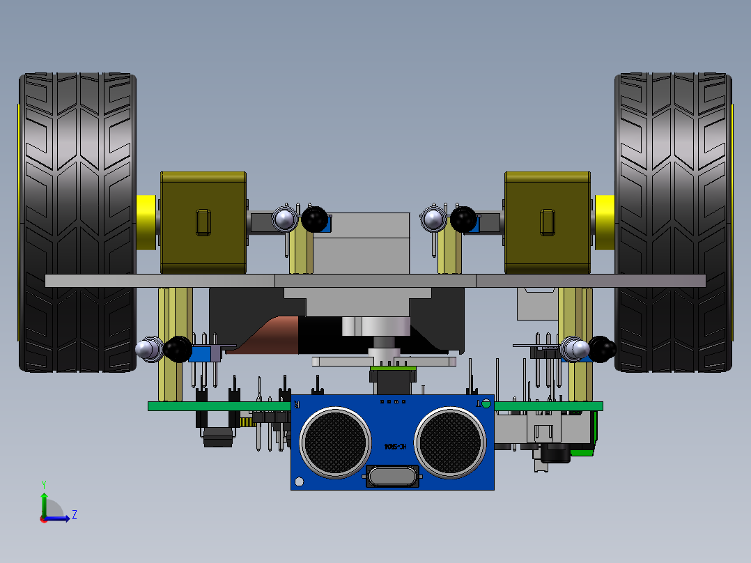 红外避障小车左视图