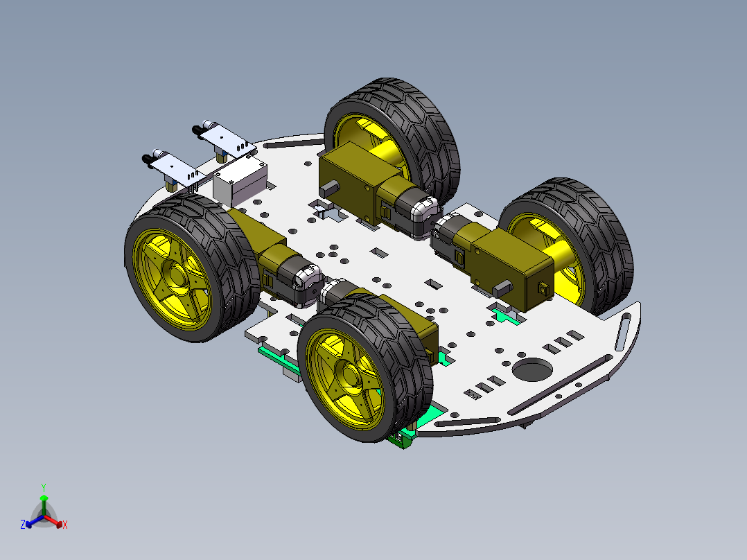 红外避障小车正等轴测图