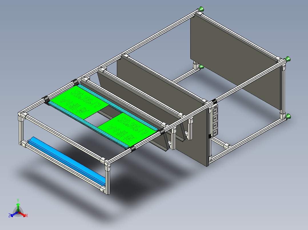 三代管工作台正等轴测图