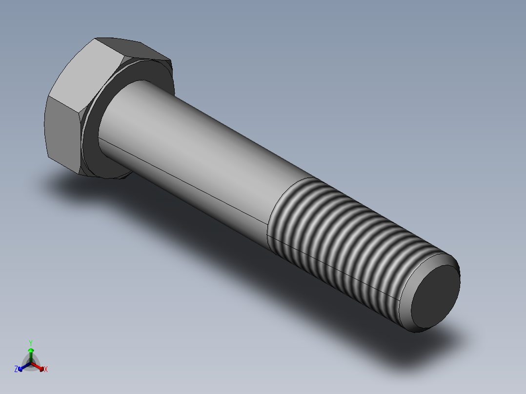 六角头螺栓C级M24×120正等轴测图