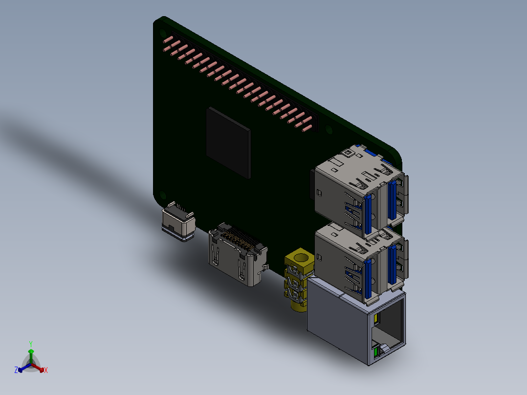 树莓派(4)正等轴测图