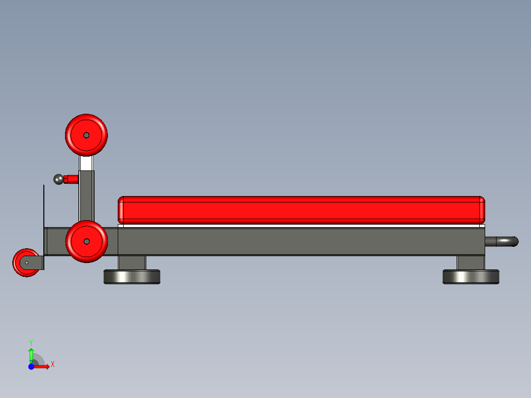 B3003614-地板臀肌腿弯举健身器材前视图