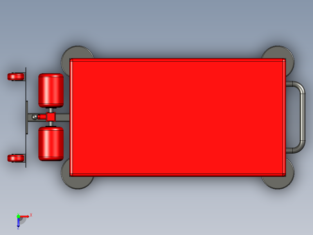 B3003614-地板臀肌腿弯举健身器材俯视图