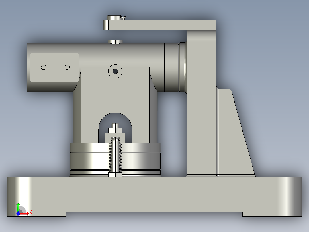 砂轮头架加工工艺编制及钻M6螺纹孔夹具设计含Proe三维图前视图