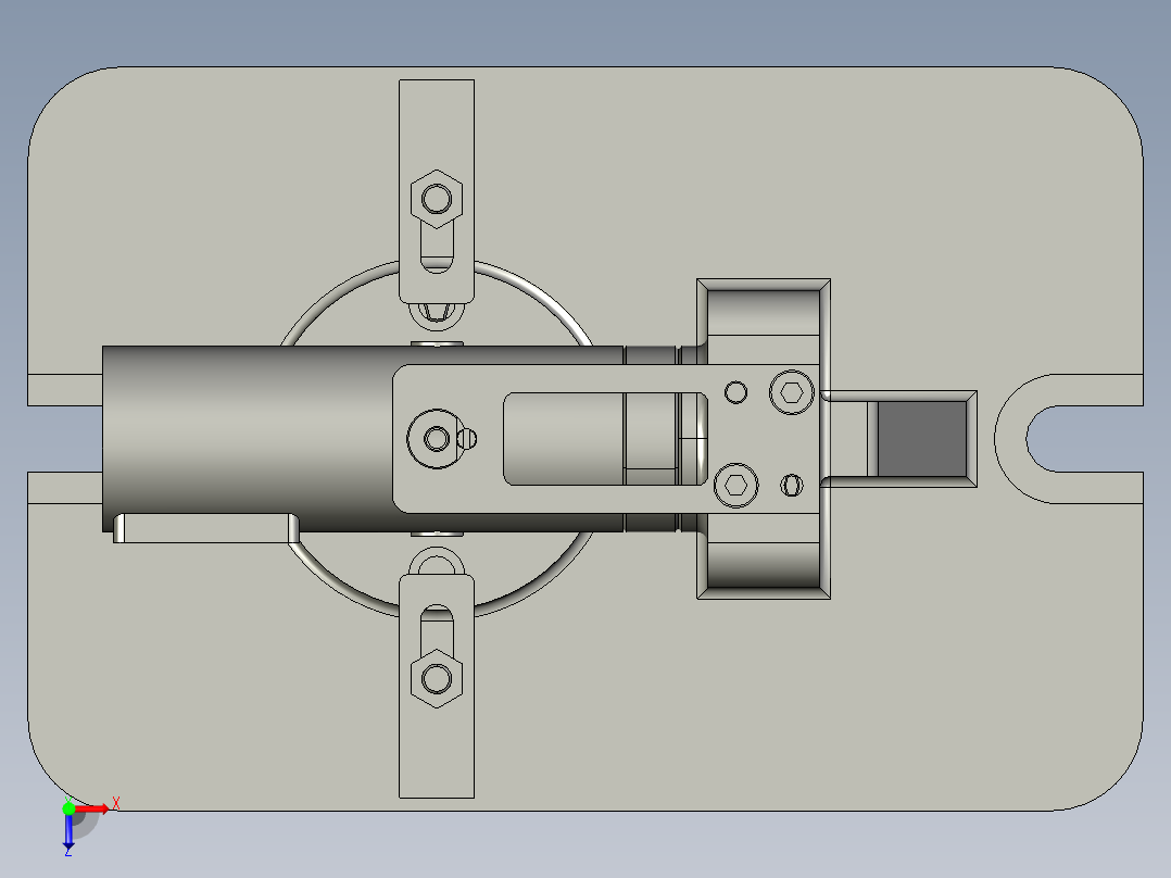 砂轮头架加工工艺编制及钻M6螺纹孔夹具设计含Proe三维图俯视图