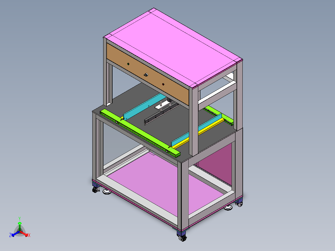 铝箔包装袋裁切机正等轴测图
