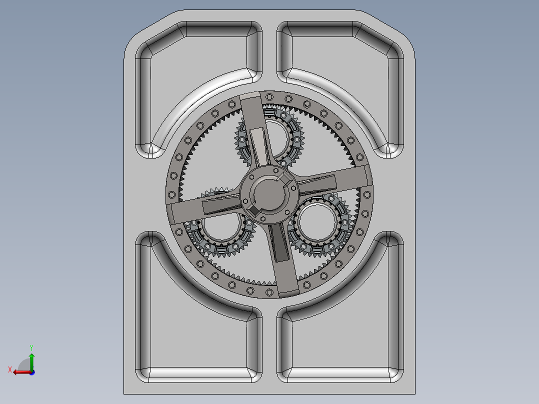 行星齿轮后视图