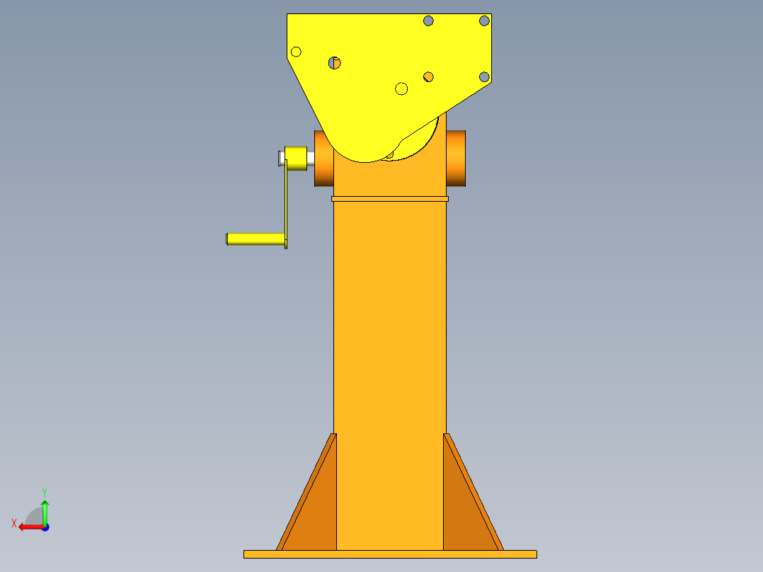 发动机维修用固定柱后视图