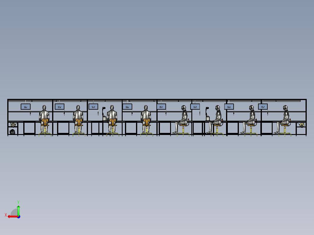15米生产流水线后视图