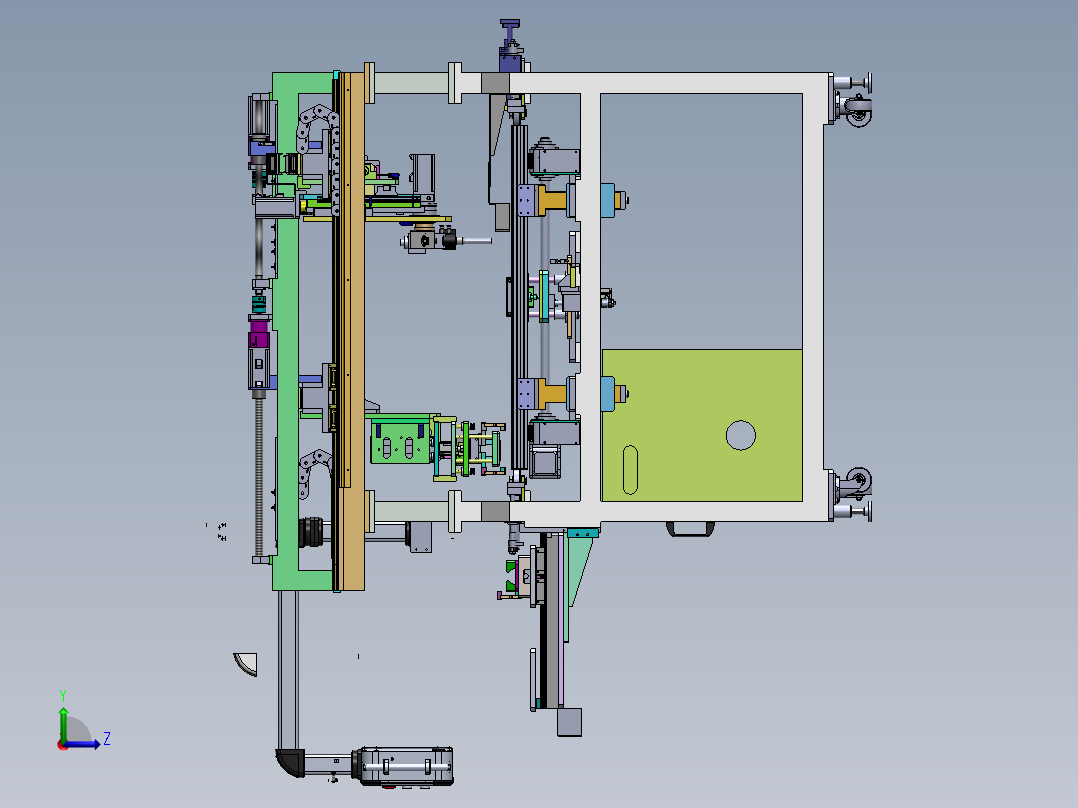 大型产品三轴点胶机左视图