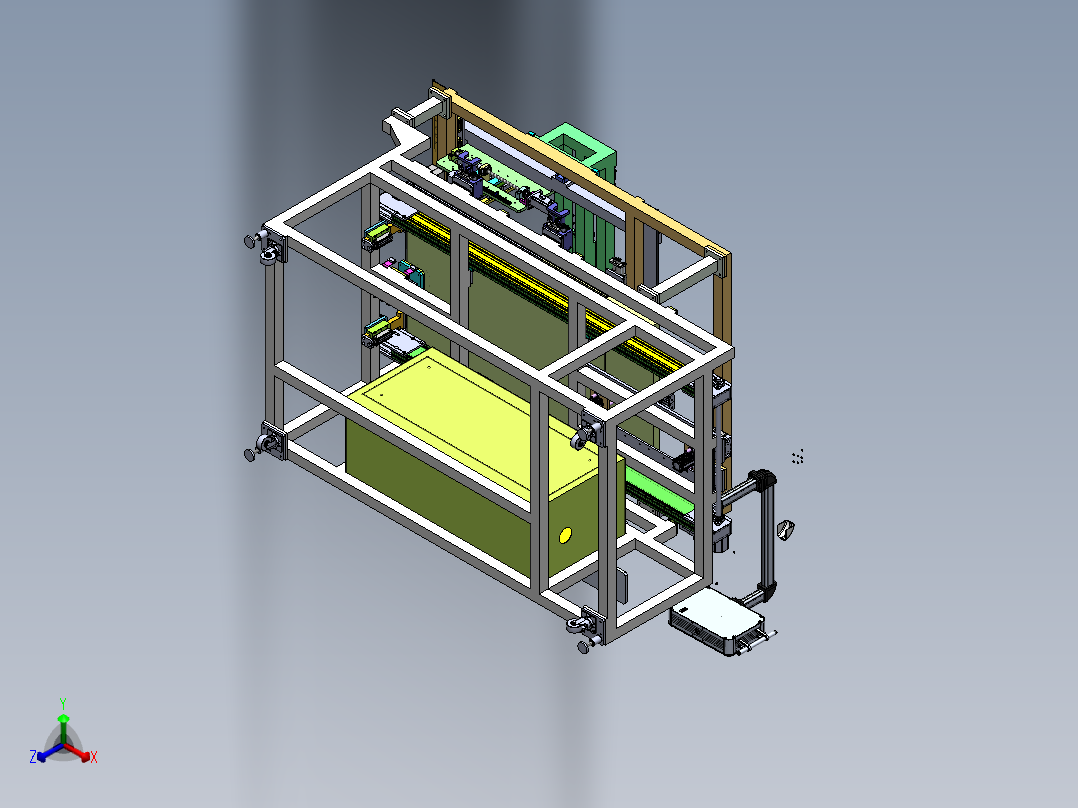 大型产品三轴点胶机正等轴测图