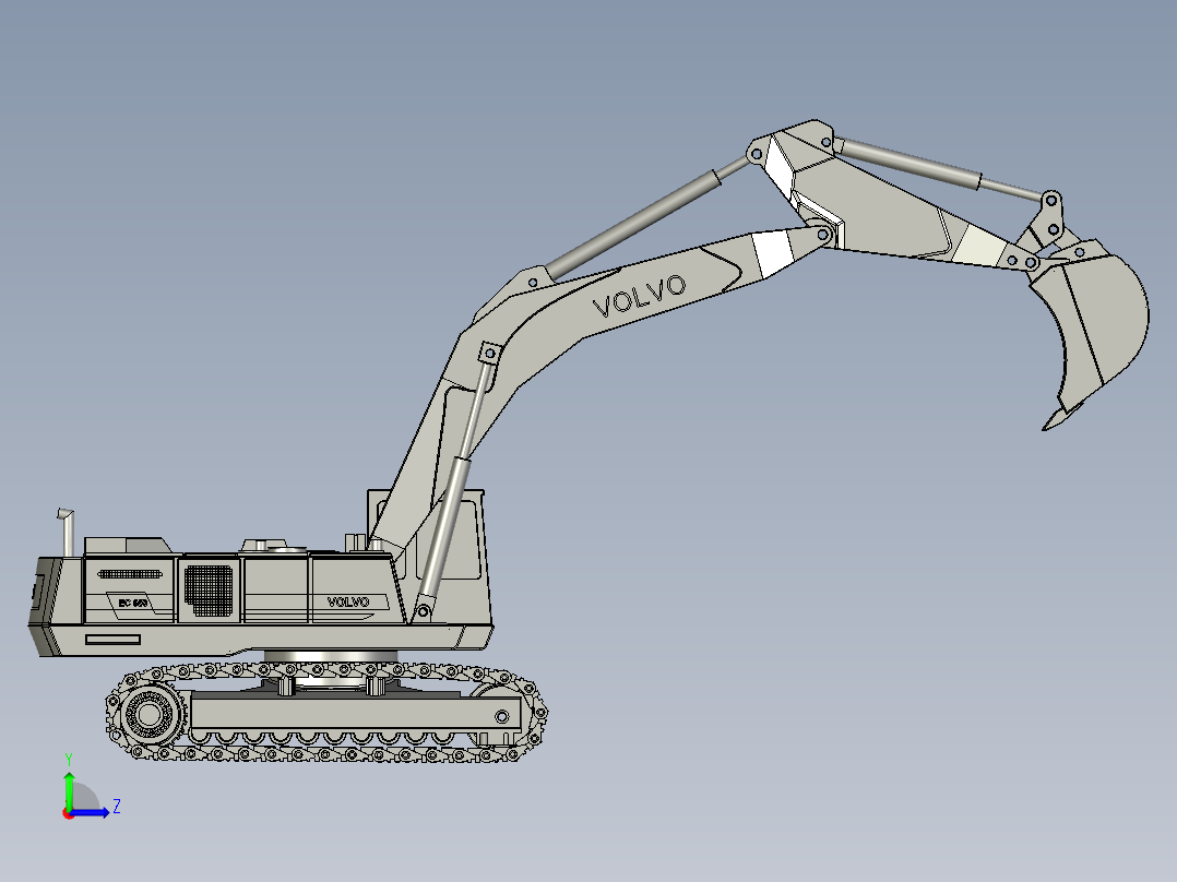 沃尔沃EC650大型履带式挖掘机左视图