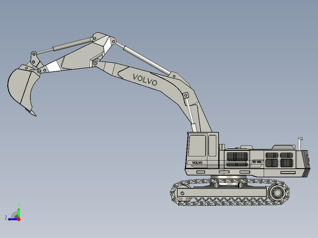 沃尔沃EC650大型履带式挖掘机右视图