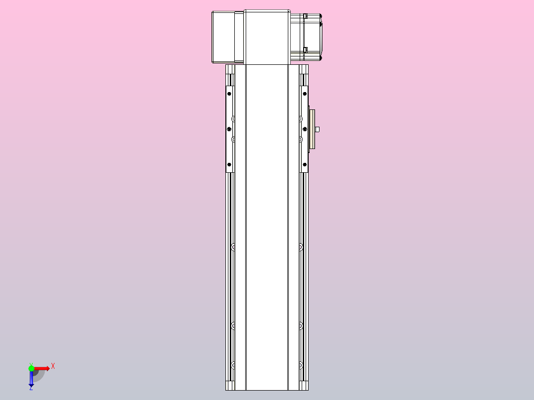 皮带直线轴半封闭可选导轨TPA-HNB-105D-90-L200-RP-C-P20-N3俯视图