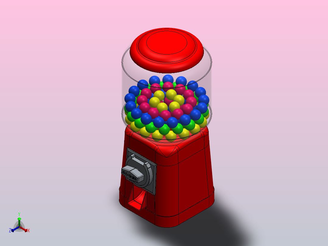 糖果子弹机正等轴测图