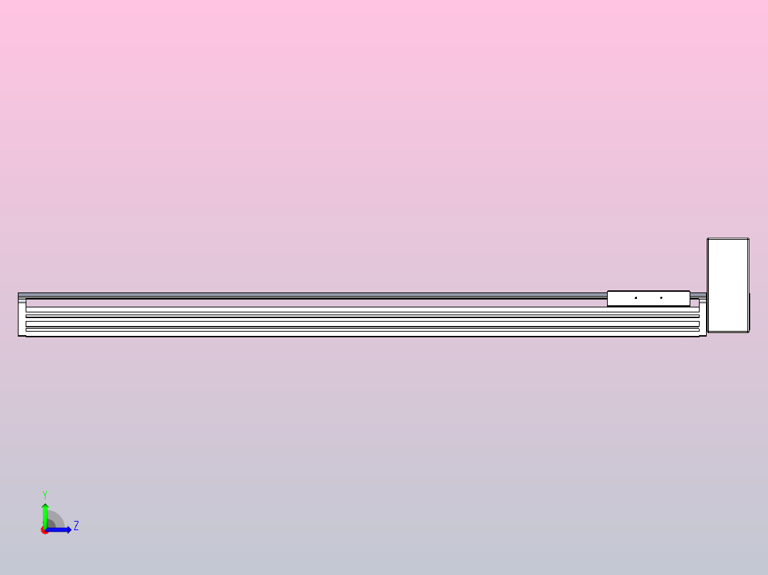 皮带直线轴半封闭可选导轨TPA-HNB-120D-110-L850-LU-Y-P40-N3左视图