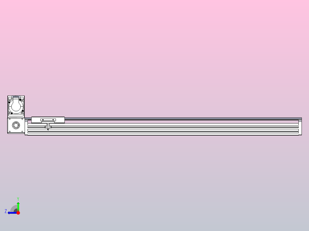 皮带直线轴半封闭可选导轨TPA-HNB-120D-110-L850-LU-Y-P40-N3右视图