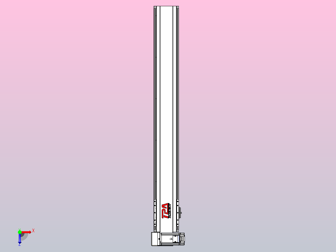 皮带直线轴半封闭可选导轨TPA-HNB-120D-110-L850-LU-Y-P40-N3俯视图