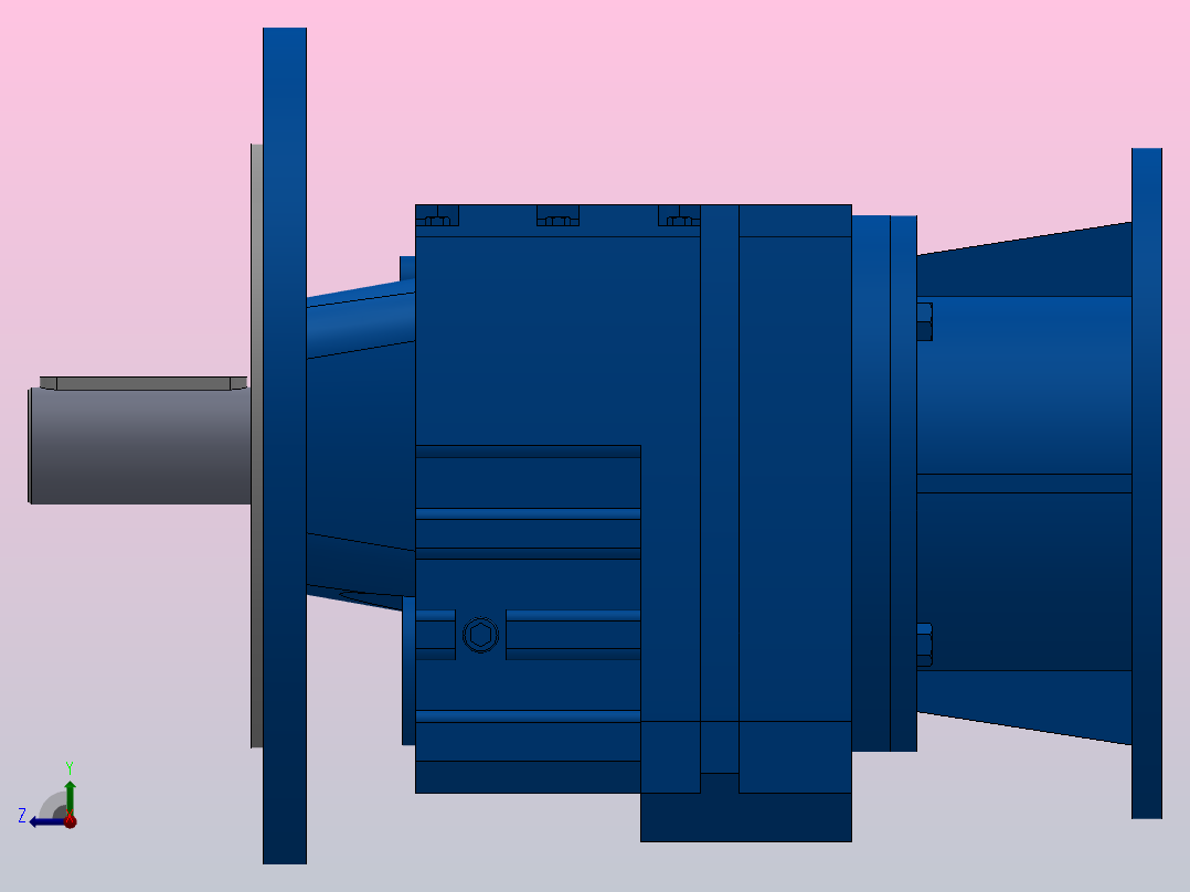 RF57ZP斜齿轮减速机RF57-4.39-M1-P90-Φ250右视图