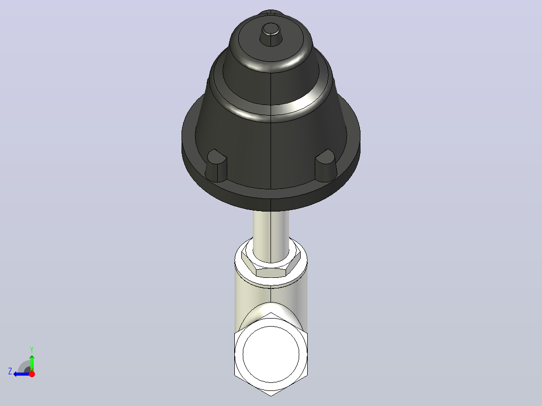 QJZLG铝合金执行器阀体加长型角座阀[QJZL-25]右视图