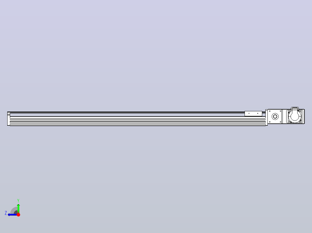皮带直线轴半封闭可选导轨TPA-HNB-85D-90-L1000-MR-C-P20-N3右视图