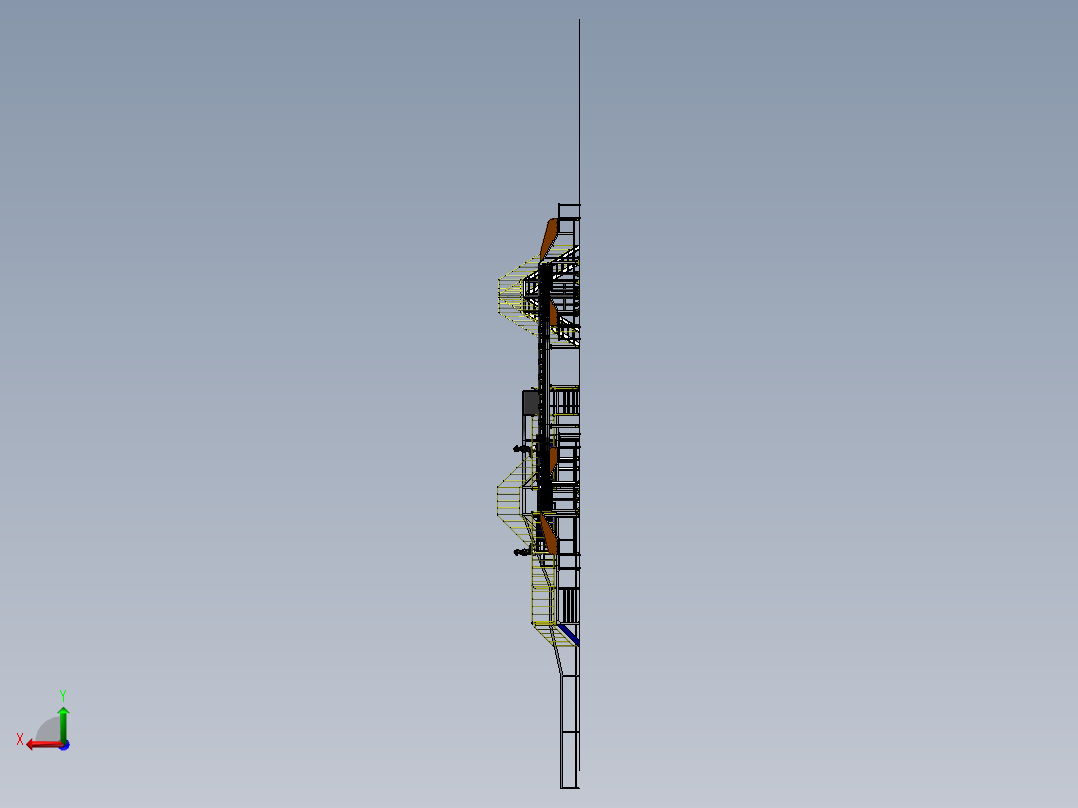 快递智能交叉带分拣机sw2020可编辑后视图