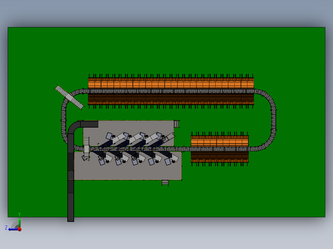 快递智能交叉带分拣机sw2020可编辑右视图