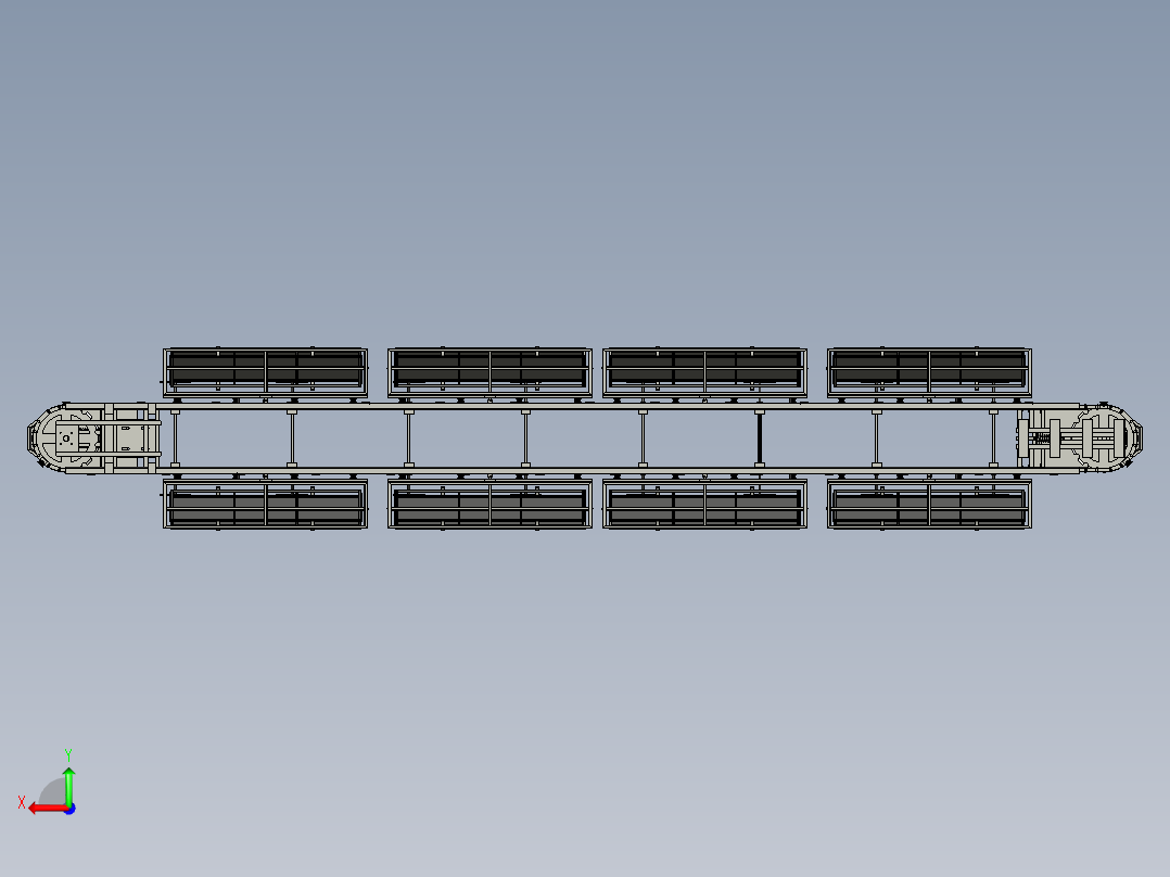 汽车电线把手生产线3D数模图纸 STP格式后视图