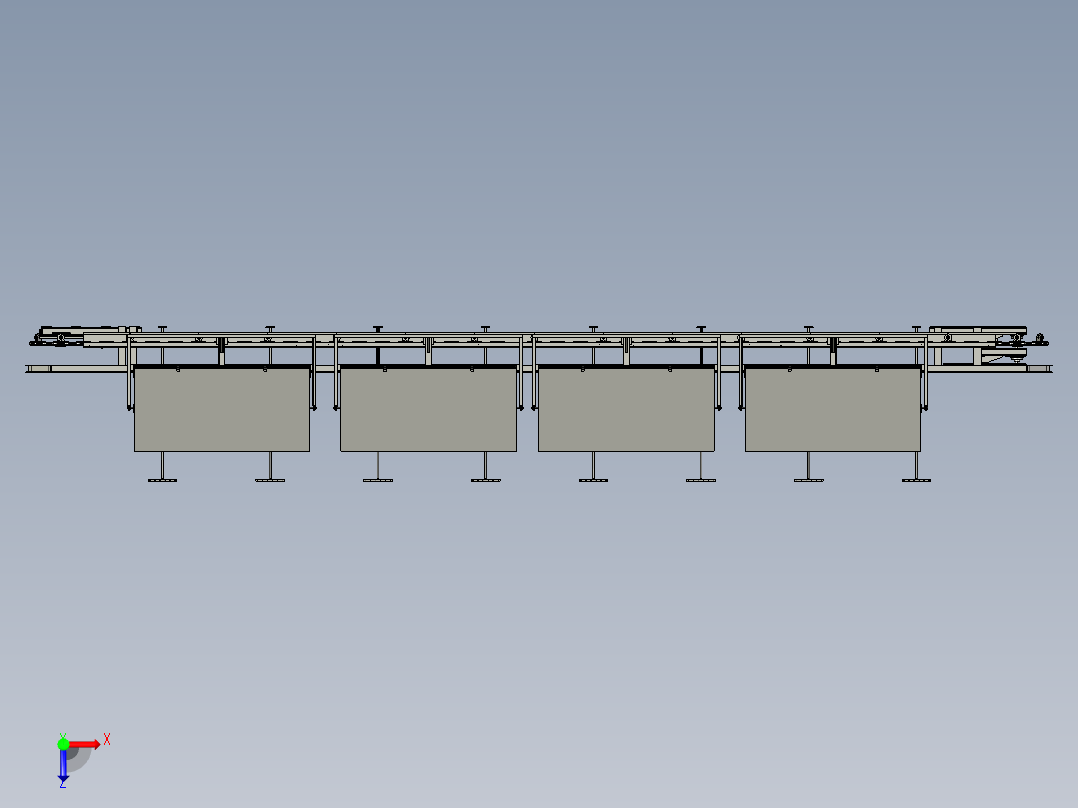 汽车电线把手生产线3D数模图纸 STP格式俯视图