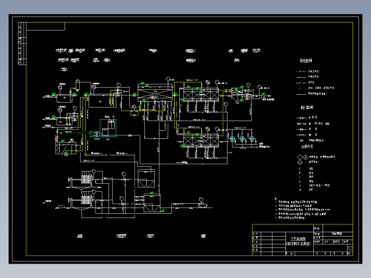 某色料厂染料废水处理工艺流程图纸（附带高程及PID图）