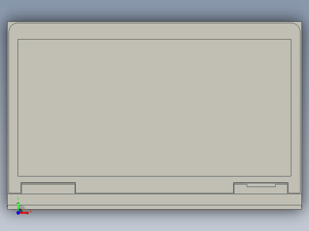 笔记本电脑的模型前视图