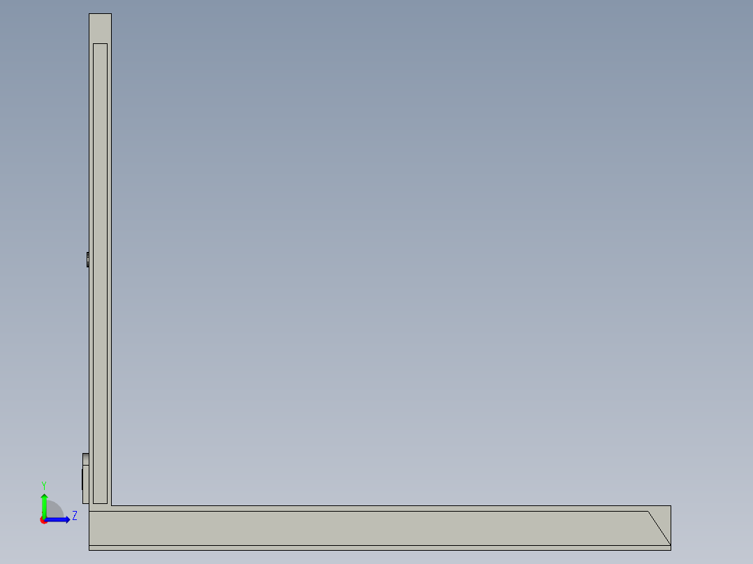 笔记本电脑的模型左视图