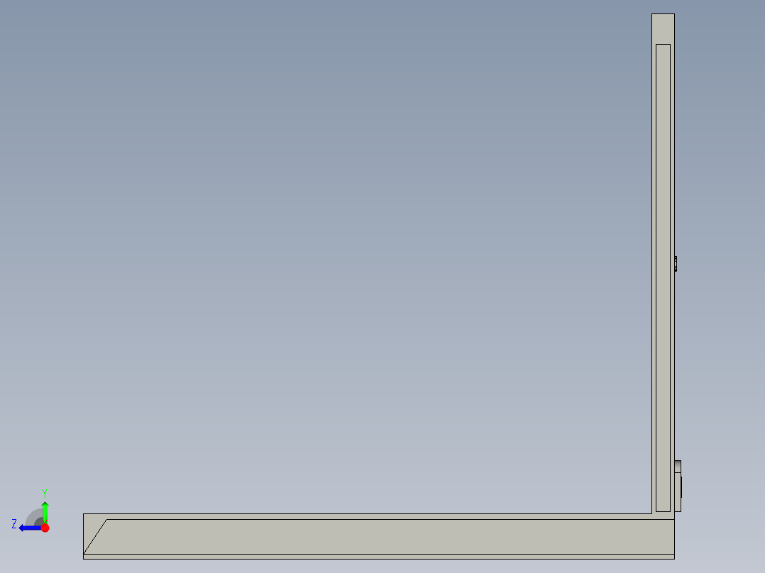 笔记本电脑的模型右视图