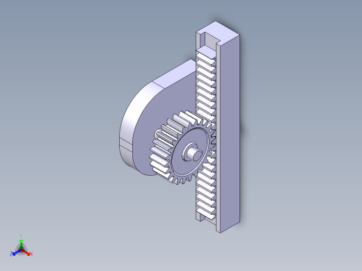 catia 齿条齿轮正等轴测缩略图
