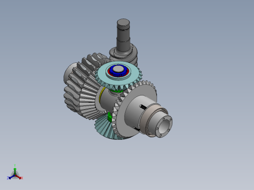 蜗轮蜗杆差动齿轮结构3D图纸 Solidworks设计正等轴测缩略图