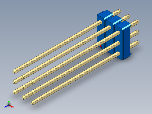 彩色公头100mil（2.54mm）系列-DS1021_blue_3x03p_100mil_Type43_rev1.0