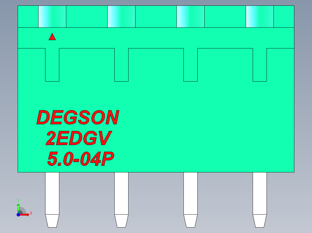 DEGSON 2EDG 系列 5.0mm 可插拔接线端子组-2EDGV-5.0-04P-14-00AH前视图