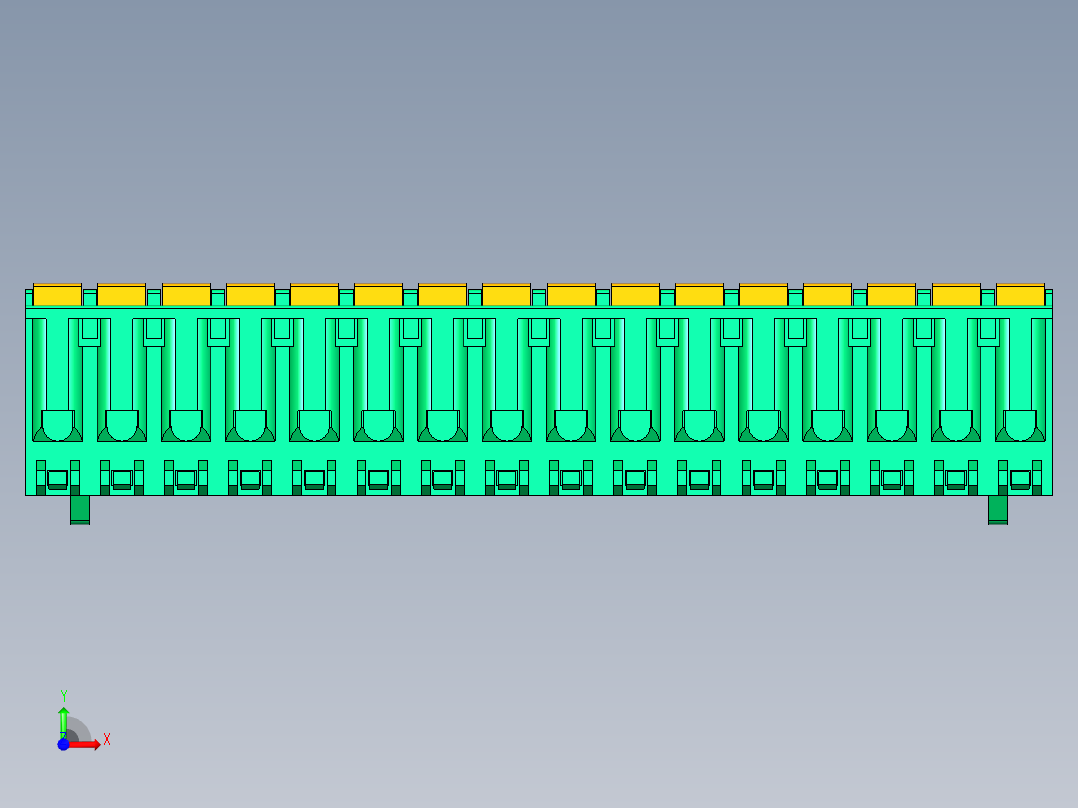 DEGSON 2EDG 系列 5.08mm 可插拔接线端子组-2EDGKDB-5.08-16P-14-00AH前视图