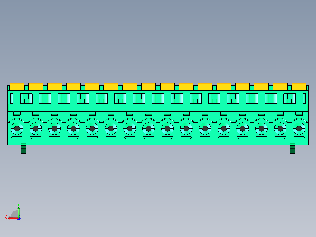 DEGSON 2EDG 系列 5.08mm 可插拔接线端子组-2EDGKDB-5.08-16P-14-00AH后视图